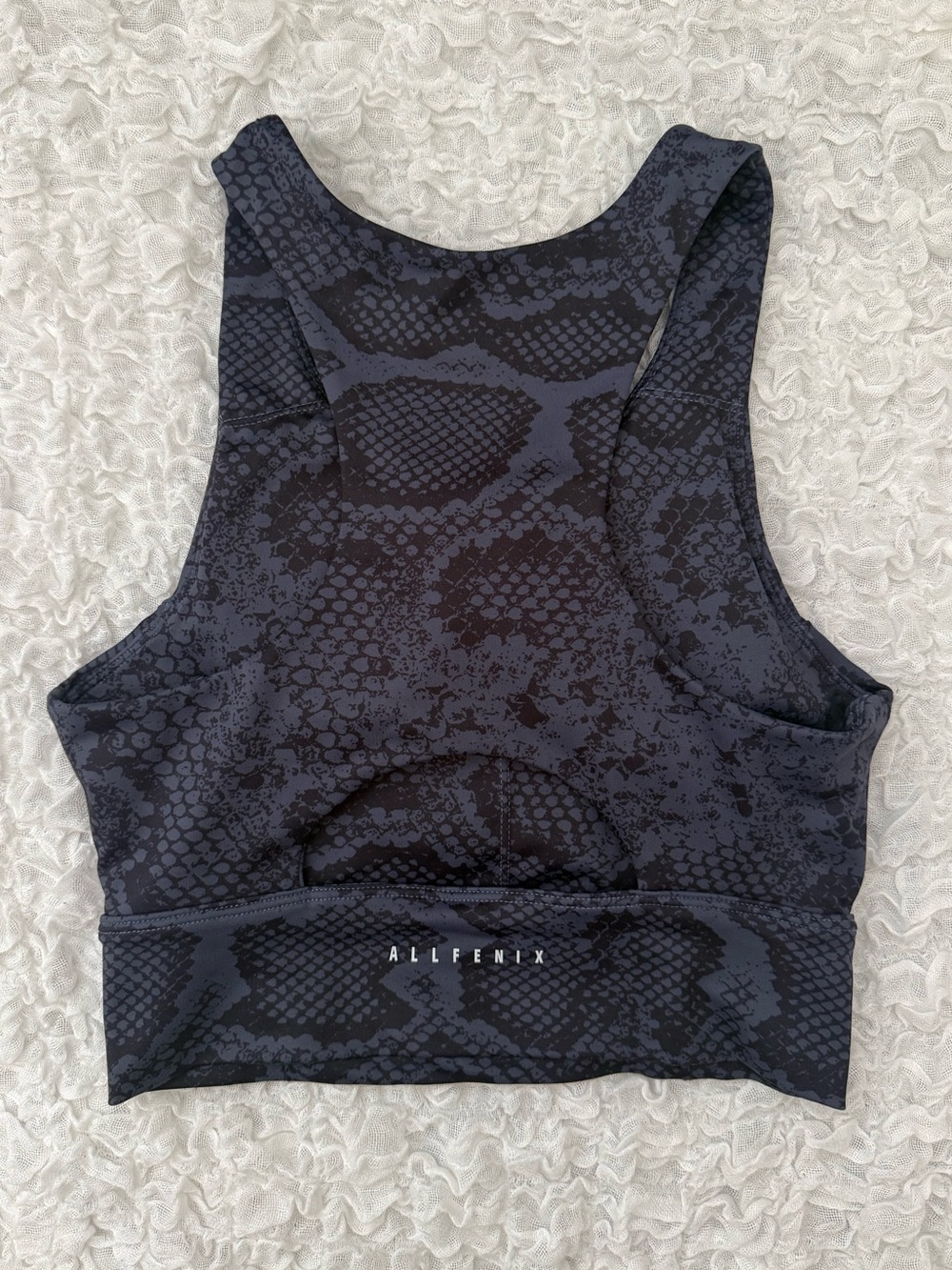 Black Snake-Print Racerback Cropped Tank - Picture 2 of 8